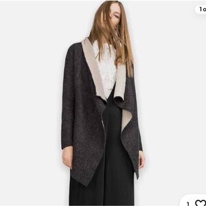 Zara Women's Black and Tan Open Cardigan